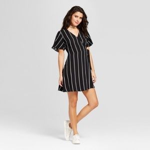 Black and white striped mini dress